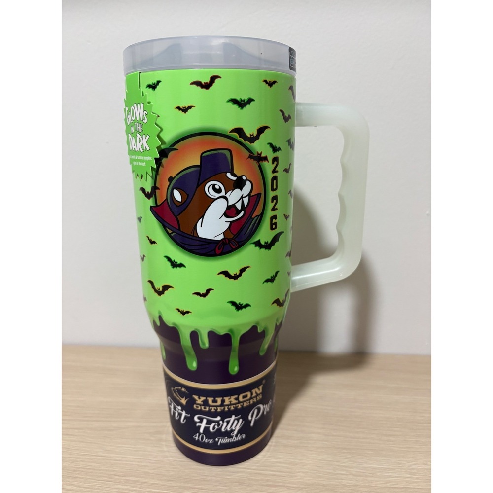 Buc-ee's 2026 Halloween Tumbler Vampire Buc-ee 40oz Fit Forty Pro GlowInThe Dark